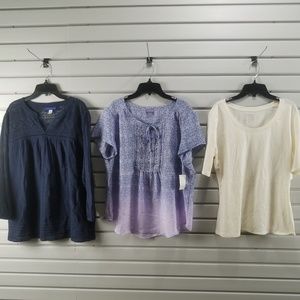 New 3 Pcs Women's Top Blouse Shirt Sweater Tank